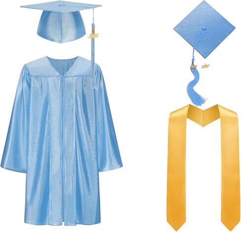 Colorful House Children's Kindergarten Graduation Cap and Gown Class, With 2025 Tassel Honor for Boys and Girls in Saudi Arabia