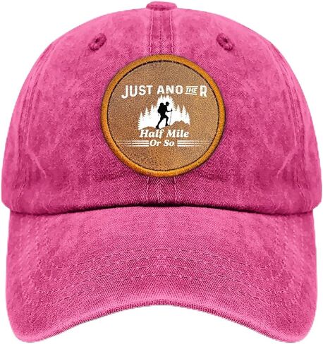 Just Another Half Mile Or So Leather Patch Baseball Cap for Grandpa Humor in Saudi Arabia