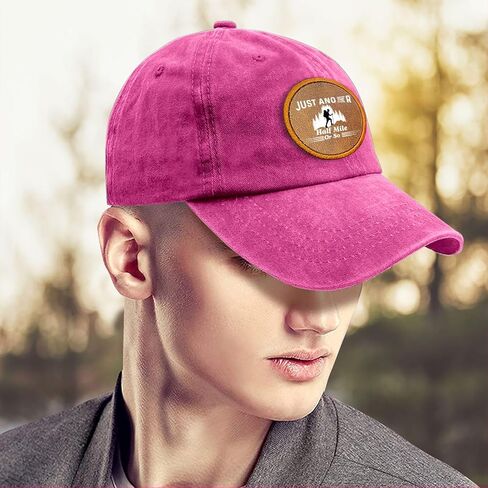 Just Another Half Mile Or So Leather Patch Baseball Cap for Grandpa Humor in Saudi Arabia