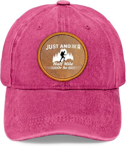 Just Another Half Mile Or So Leather Patch Baseball Cap for Grandpa Humor in Saudi Arabia