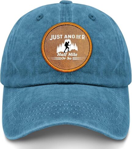 Just Another Half Mile Or So Leather Patch Baseball Cap for Grandpa Humor in Saudi Arabia