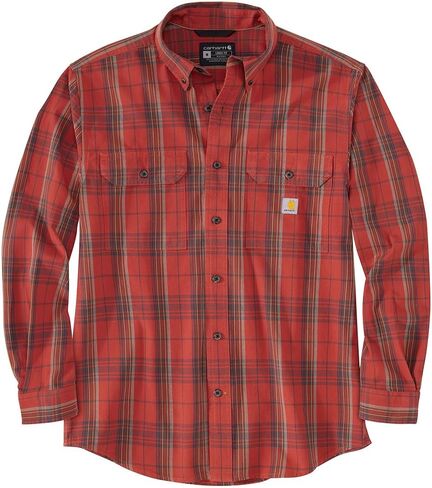 Carhartt Men's 105946 Loose Fit Midweight Chambray Long-Sleeve Plaid Shirt in Saudi Arabia