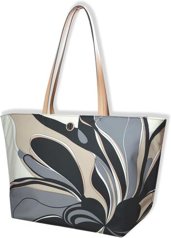Tory Burch Womens 170266 Printed Ella Large Nylon Tote Bag, Black Twisty Floral (O/S) in Saudi Arabia