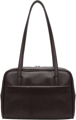 Women Zippers Satchel Bag Korean Styles Shoulder Bag Top Handle Bag PU Leather Armpit Bag Handbag Underarm Bag in Saudi Arabia