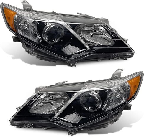 Headlights Compatible with Chevy 2007-2013 Avalanche / 2007-2014 Tahoe / 07-14 Suburban 1500/07-13 Suburban 2500 Chrome Housing Amber Reflector Replacement Pair in Kuwait