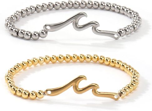 SHINUS BOHO عيد الحب مطابقة الأساور للأزواج، الذهب لذيذ الحب عقدة موجة سوار 14K مطلية بالذهب سلسلة الذكرى السنوية العلاقة مجوهرات هدايا الصداقة in Kuwait