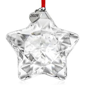 H & D Hyaline & Dora 2025 Christmas Moon Crystal Hanging Ornament - Clear Suncatcher for Winter Party Home Decor in Saudi Arabia