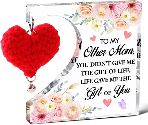 To My Mom Weaving Heart Acrylic Decor,I Know Its Not Easy for a Woman to Raise a Man Desk Decor,Birthday Gifts for Mom from Daughter Son Kid,Appreciate Gift for Mother in Saudi Arabia