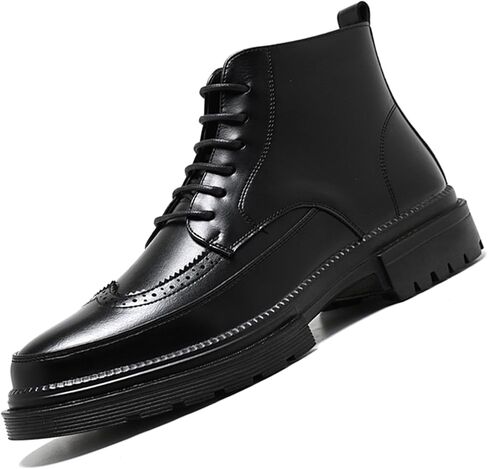 GEZYKAO حذاء رجالي من Brogue Wingtip مصنوع من الجلد الطبيعي للأعمال أكسفورد حذاء كاجوال أنيق من Chukka حذاء من الجلد منتصف الجزء العلوي in Saudi Arabia