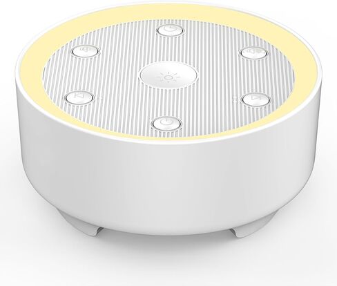Sleep Sound Machine with White Noise & 24 Soothing Sounds for Baby and Adult. Timer, Recessed Night Light Button, Dimmable Light, Plug in, Portable in Kuwait