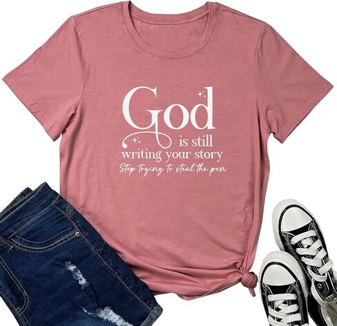 LOOKFACE Womens God is Still T Shirt Comfy Tops Graphic Tees in Saudi Arabia