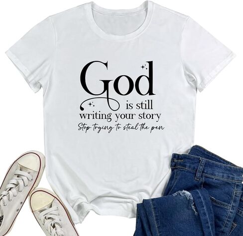 LOOKFACE Womens God is Still T Shirt Comfy Tops Graphic Tees in Saudi Arabia