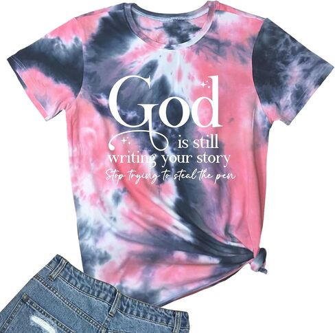 LOOKFACE Womens God is Still T Shirt Comfy Tops Graphic Tees in Saudi Arabia