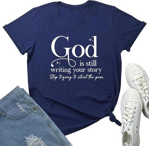 LOOKFACE Womens God is Still T Shirt Comfy Tops Graphic Tees in Saudi Arabia