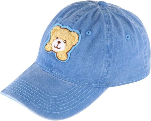 Veemoon Retro Bear Cowboy Hat Girl Cotton Baseball Cap Peaked Brim Outdoor Sun Protection Hat Fashionable for Fishing Camping Beach Blue in Saudi Arabia