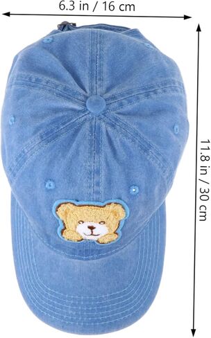 Veemoon Retro Bear Cowboy Hat Girl Cotton Baseball Cap Peaked Brim Outdoor Sun Protection Hat Fashionable for Fishing Camping Beach Blue in Saudi Arabia