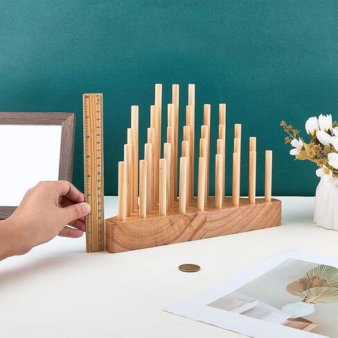 FINGERINSPIRE Finger Puppets Stand 33 Sticks Layered Finger Puppets Stand 3.9x11.7x8.6inch Wooden Arch Display Holder with Natural Peru Color for Home Office Models Storage Organization in Saudi Arabia