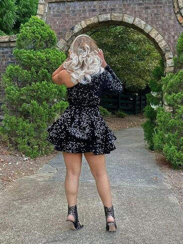 RSOETOO Sequin Short Homecoming Dress for Teens Sparkly Prom Dress Sweet 14 16 Birthday Photo Shoot Gowns RON004 in Saudi Arabia