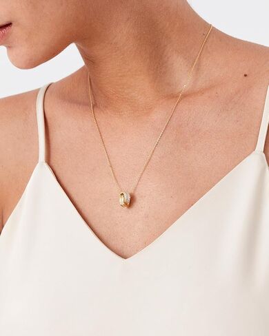 JA.S.JR 14K Gold Plated CZ Minimalist Dainty Pendant Necklace | Gold Necklace for Women | Daily Wear Gold Jewelry in Saudi Arabia
