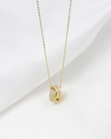 JA.S.JR 14K Gold Plated CZ Minimalist Dainty Pendant Necklace | Gold Necklace for Women | Daily Wear Gold Jewelry in Saudi Arabia