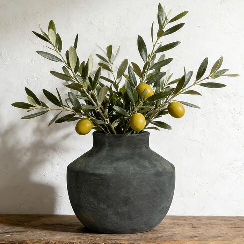 Ceramic Vase, 5.5 Inch Pottery Farmhouse Rustic Vase, Handcrafted Weathered Vases, Small Flower Vase for Home Decor, Living Room, Table, Shelf, Mantel, Neutral in Saudi Arabia