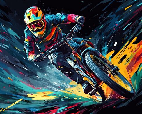 DIY Paint by Numbers,Dirt Bike,Colorful Canvas Oil Painting Kit for Kids & Adults, 16X20 inch Drawing Paintwork Acrylic Pigment,for Home Living Room Decorative Painting Frameless in Kuwait