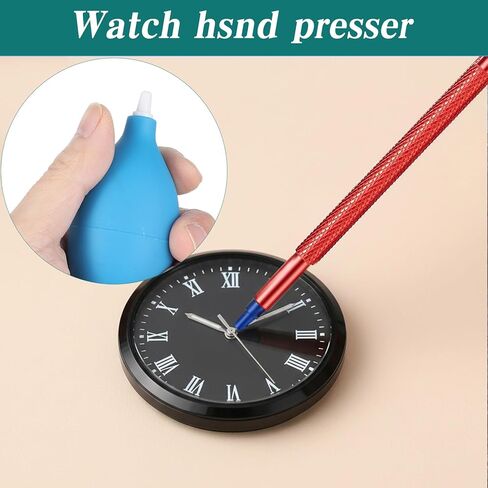 طقم أدوات إصلاح الأيدي من 5 قطع من الفولاذ المقاوم للصدأ لإعداد الساعات، ضاغط يدوي، أداة دافعة للدقيقة الثانية، إزالة الأيدي، أدوات إصلاح الساعات مع منفاخ هواء للساعات، استبدال إصلاحات اليد in Kuwait