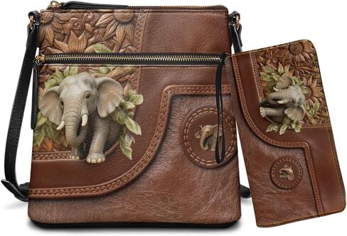 Lotusorchid Satchel Purse and Wallet Set for Women Waterproof Women's Leather Shoulder Bag Gift for Mom Wife Friends in Saudi Arabia