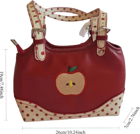 Umhje حقائب يد شفافة للنساء أحمر مزدوج الجانب منقطة غريب الأطوار أبل حقيبة كتف نزوة توي محفظة غير تقليدية in Kuwait