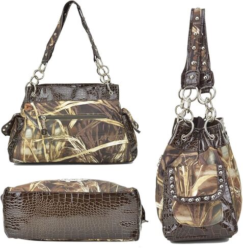 Women's Camouflage Hobo Shoulder Bag Medium Size Casual Purse for Travel and Daily Use in Saudi Arabia