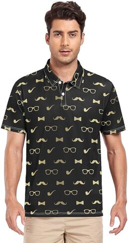 Periodic Table of The Elements Print Men's Polo Shirts Short Sleeve Quick Dry Athletic Outdoor Sports Golf Shirts S-XXL in Saudi Arabia