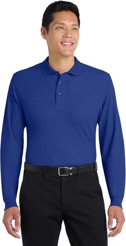 Port Authority Silk Touch Long Sleeve Polo in Saudi Arabia