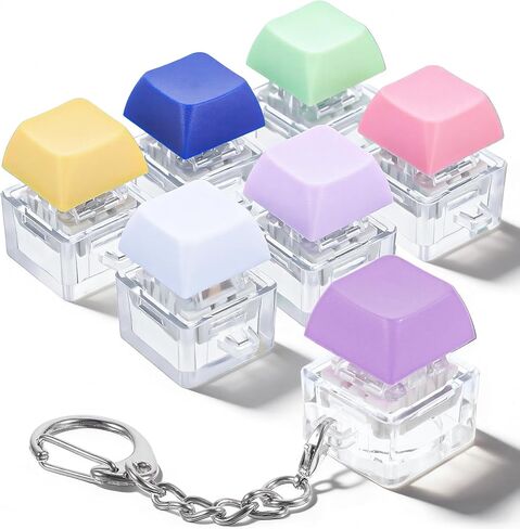 Mabor 6Pcs Keyboard Fidget Clicker Keyboard Fidget Keychain of 6 Colors Decompression Keycap Button Stress Relief Gifts for Adult Men Women to Relief Stress Pass Time in Saudi Arabia
