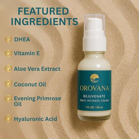 OROVANA Rejuvenate Intimate Moisture Vaginal Moisturizer DHEA & Hyaluronic Acid Menopause and Peri menopause Helps Restore Elasticity, Hydration & Sensitivity created by a menopause specialist (1 oz) in Saudi Arabia