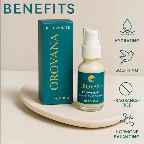OROVANA Rejuvenate Intimate Moisture Vaginal Moisturizer DHEA & Hyaluronic Acid Menopause and Peri menopause Helps Restore Elasticity, Hydration & Sensitivity created by a menopause specialist (1 oz) in Saudi Arabia