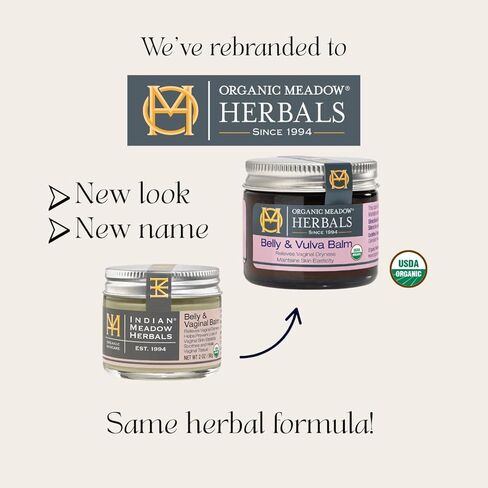 Organic Meadow Herbals Belly & Vulva Balm (2 oz.) - USDA Certified Organic. Dryness Relief for Women - Lubricating balm. Helps Maintain Skin Elasticity. Woman-owned & Operated Since 1994. in Saudi Arabia
