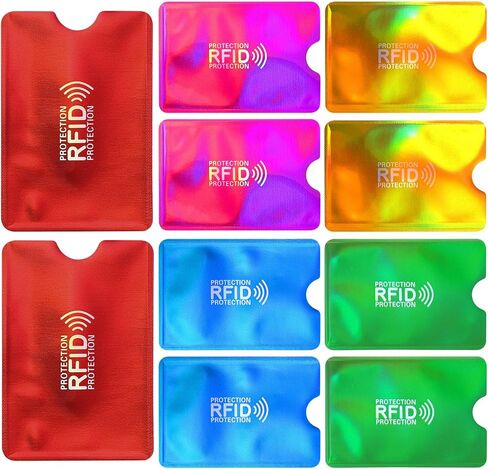 DOPENSPI 10PCS RFID Blocking Sleeves, Colorful RFID Card Holder Credit Card Protector Waterproof Identity Cards Protector Slim Design 5 Color CardProtector Sleeves for Women Men in Saudi Arabia