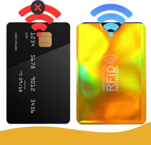 DOPENSPI 10PCS RFID Blocking Sleeves, Colorful RFID Card Holder Credit Card Protector Waterproof Identity Cards Protector Slim Design 5 Color CardProtector Sleeves for Women Men in Saudi Arabia