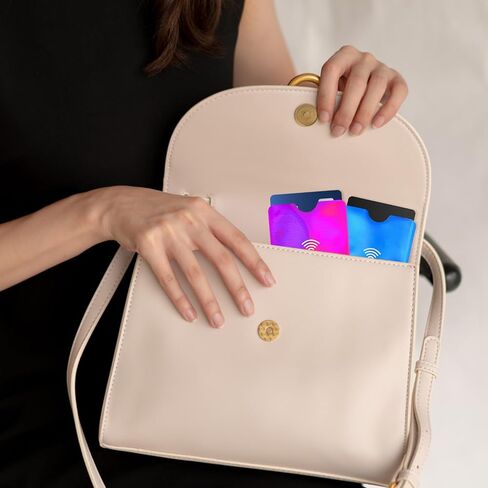 DOPENSPI 10PCS RFID Blocking Sleeves, Colorful RFID Card Holder Credit Card Protector Waterproof Identity Cards Protector Slim Design 5 Color CardProtector Sleeves for Women Men in Saudi Arabia