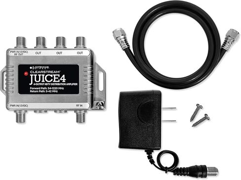 الهوائيات المباشرة Clearstream Juice Plus preamplifier للهوائيات التلفزيونية ، UHF VHF FM ، 4K 8K UHD NEXTGEN TV ، مساكن مقاومة للطقس (أسود) in Kuwait