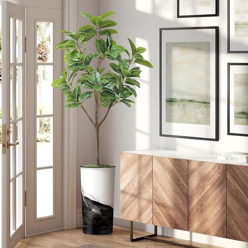 شجرة اصطناعية من SIGNWIN في زارع معاصر، شجرة حرير شجرة Dracaena المزيفة لتزيين المنزل الداخلي والخارجي - بطول 66 بوصة بشكل عام (وعاء نباتي بالإضافة إلى شجرة) in Kuwait