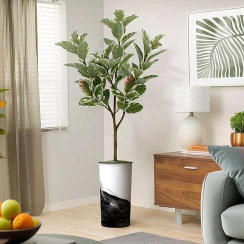 شجرة اصطناعية من SIGNWIN في زارع معاصر، شجرة حرير شجرة Dracaena المزيفة لتزيين المنزل الداخلي والخارجي - بطول 66 بوصة بشكل عام (وعاء نباتي بالإضافة إلى شجرة) in Kuwait