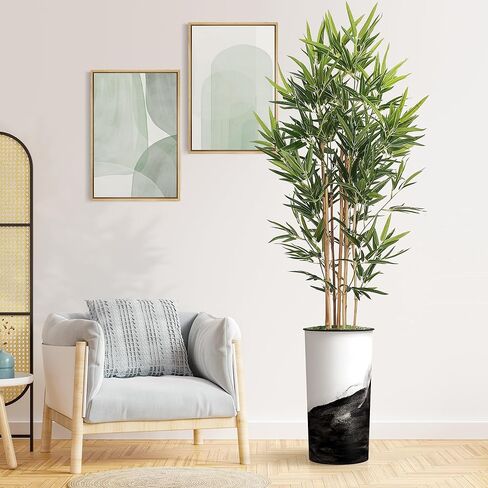 شجرة اصطناعية من SIGNWIN في زارع معاصر، شجرة حرير شجرة Dracaena المزيفة لتزيين المنزل الداخلي والخارجي - بطول 66 بوصة بشكل عام (وعاء نباتي بالإضافة إلى شجرة) in Kuwait