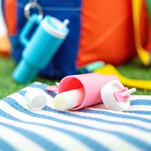 Hogg 8 pack Chap Stick Keychain Holder, Mini Tumbler Keychain Bulk, Mini Water Bottle Key Chain, 8pk Hot Pink in Saudi Arabia