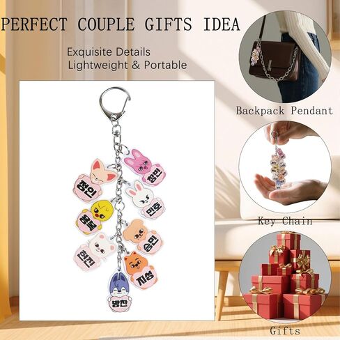Cute SK-Z Acrylic Keychain Cartoon Keyring Pendant Charm Bag Accessory for Stray Fans Gifts in Saudi Arabia