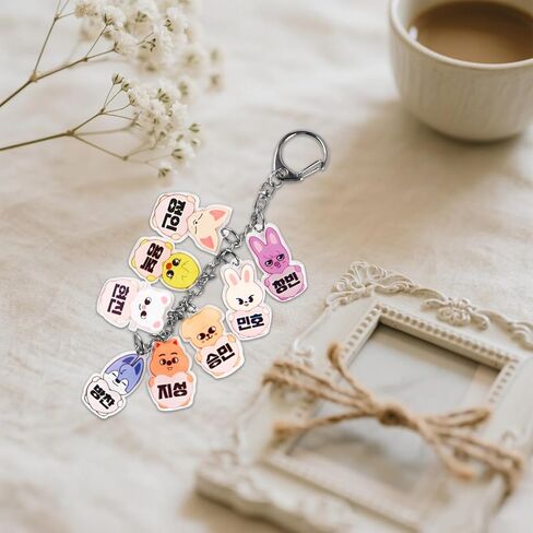 Cute SK-Z Acrylic Keychain Cartoon Keyring Pendant Charm Bag Accessory for Stray Fans Gifts in Saudi Arabia