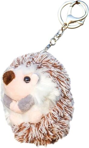 UR Sunshine Boys Girls Creative Funny Cute Kawai Little Brown Hedgehog Keychain, Soft Plush Stuffed Animal Hedgehog Keycrings Bag Backpack Decoration Bag Purse Pendant Car Key Ring Gift in Saudi Arabia