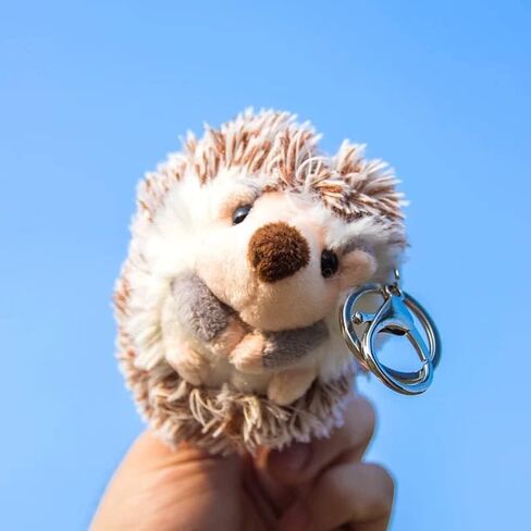 UR Sunshine Boys Girls Creative Funny Cute Kawai Little Brown Hedgehog Keychain, Soft Plush Stuffed Animal Hedgehog Keycrings Bag Backpack Decoration Bag Purse Pendant Car Key Ring Gift in Saudi Arabia
