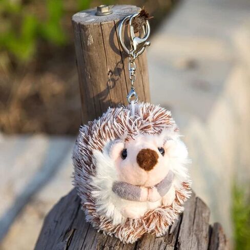 UR Sunshine Boys Girls Creative Funny Cute Kawai Little Brown Hedgehog Keychain, Soft Plush Stuffed Animal Hedgehog Keycrings Bag Backpack Decoration Bag Purse Pendant Car Key Ring Gift in Saudi Arabia
