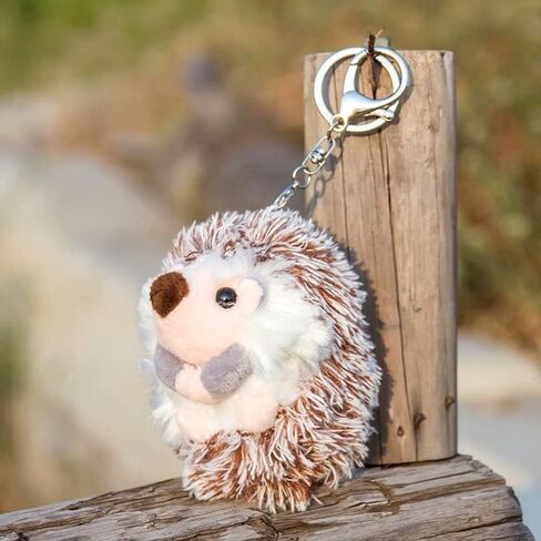 UR Sunshine Boys Girls Creative Funny Cute Kawai Little Brown Hedgehog Keychain, Soft Plush Stuffed Animal Hedgehog Keycrings Bag Backpack Decoration Bag Purse Pendant Car Key Ring Gift in Saudi Arabia